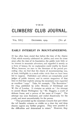 Climbers' Club 1909 Vol.12 No.46 Journal cover
